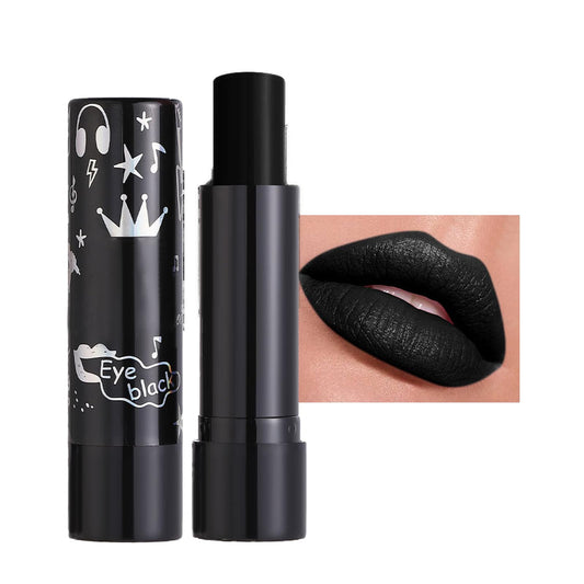 Black Lipsticks For Women Long Lasting, Highly Pigmented Matte Black Lipstick, Waterproof Non Stick Plumping Lip Gloss Velvet Lipstick - Vegan - Cruelty Free