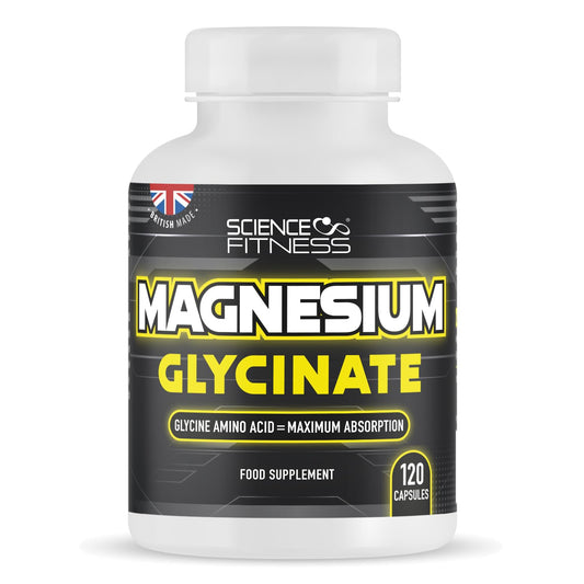 SCIENCE FITNESS Magnesium Glycinate Supplement,120 Capsules of Magnesium Bisglycinate, Maximum Absorption,1500mg per Serving, Made in The UK-Science Fitness