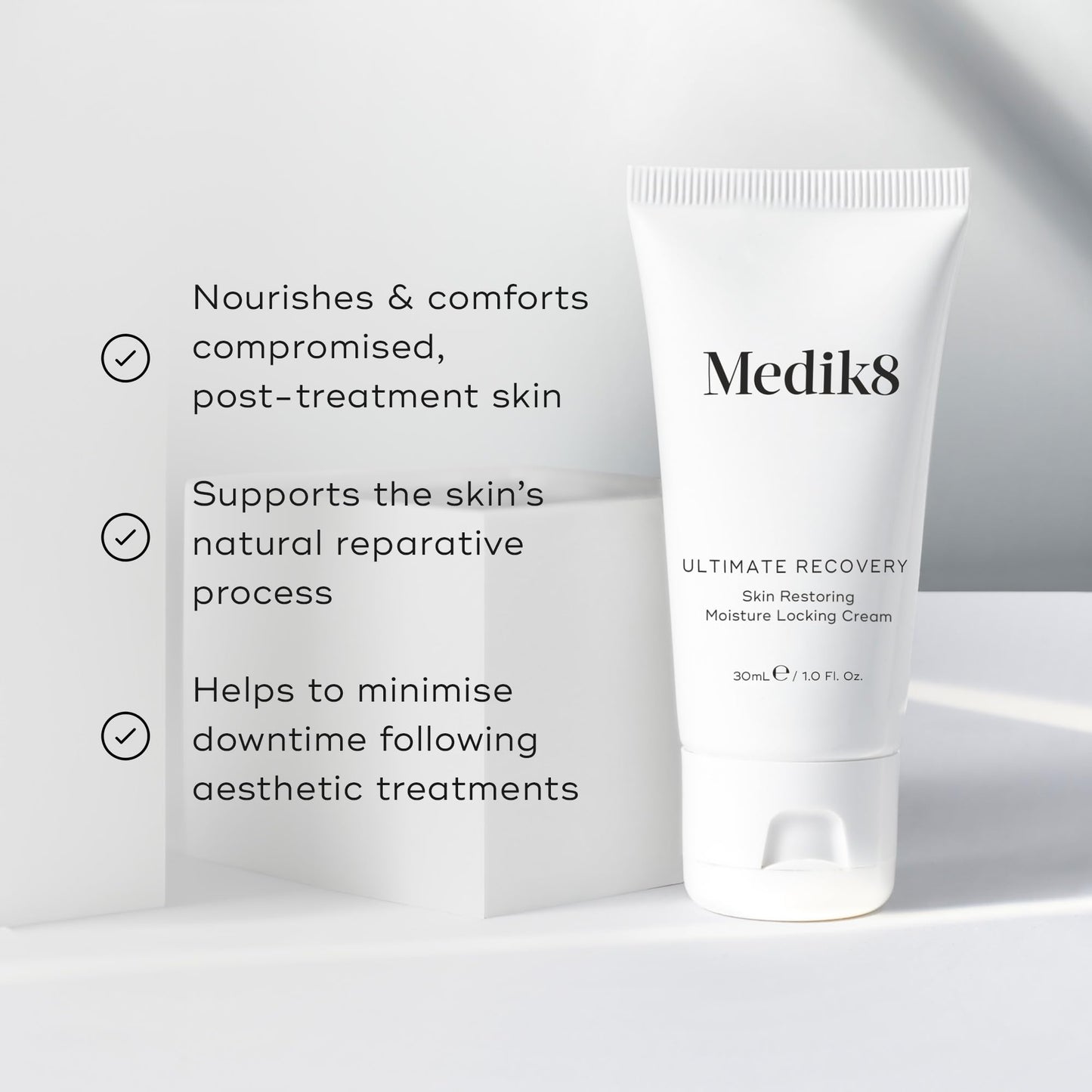 Medik8 Ultimate Recovery - Skin Restoring Moisture Locking Cream - Face Moisturiser With Allantoin - For Very Dry Skin - 30ml