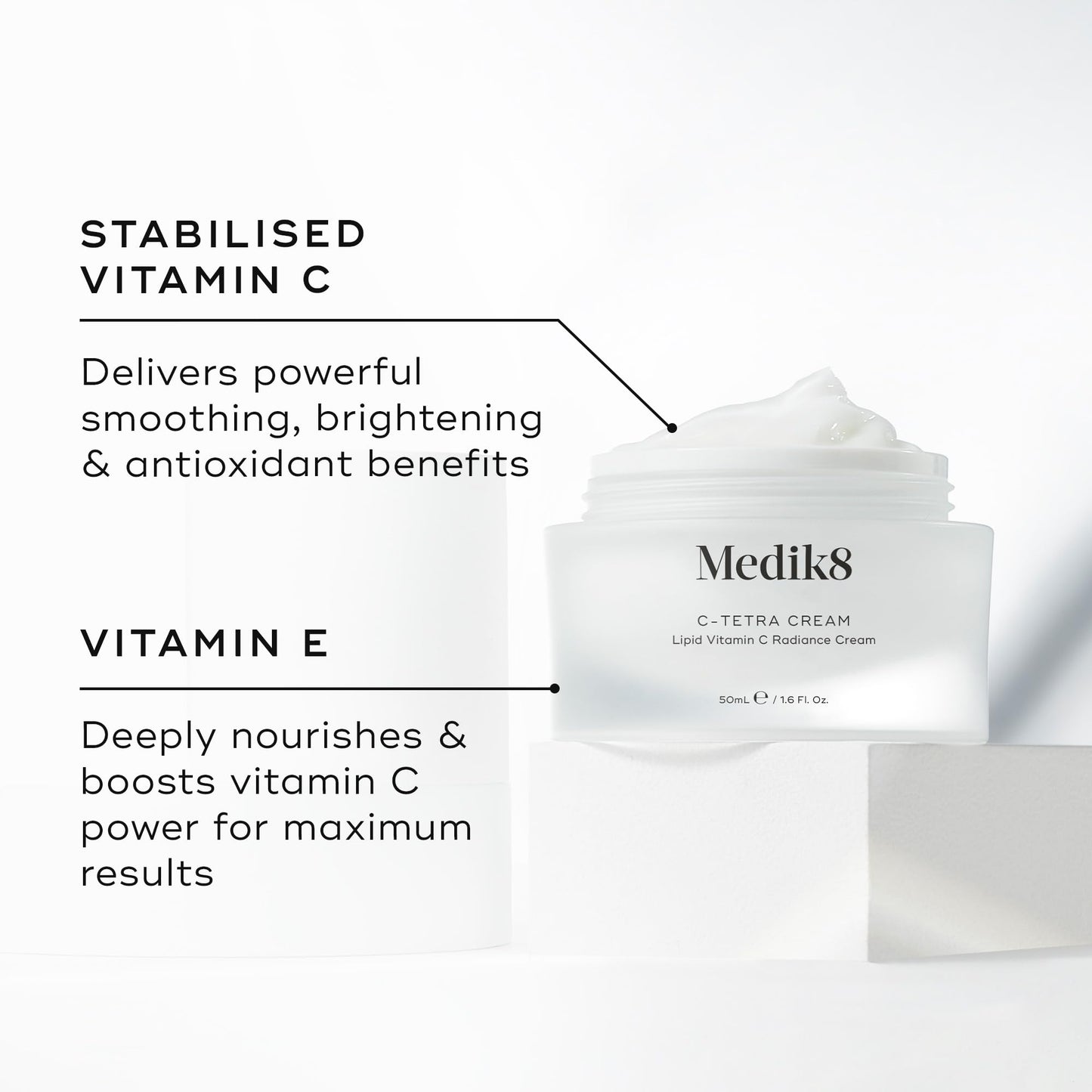 Medik8 C-Tetra Cream - Lipid Vitamin C Radiance Cream - Visibly Bright, Dewy and Energised Complexion - 50ml