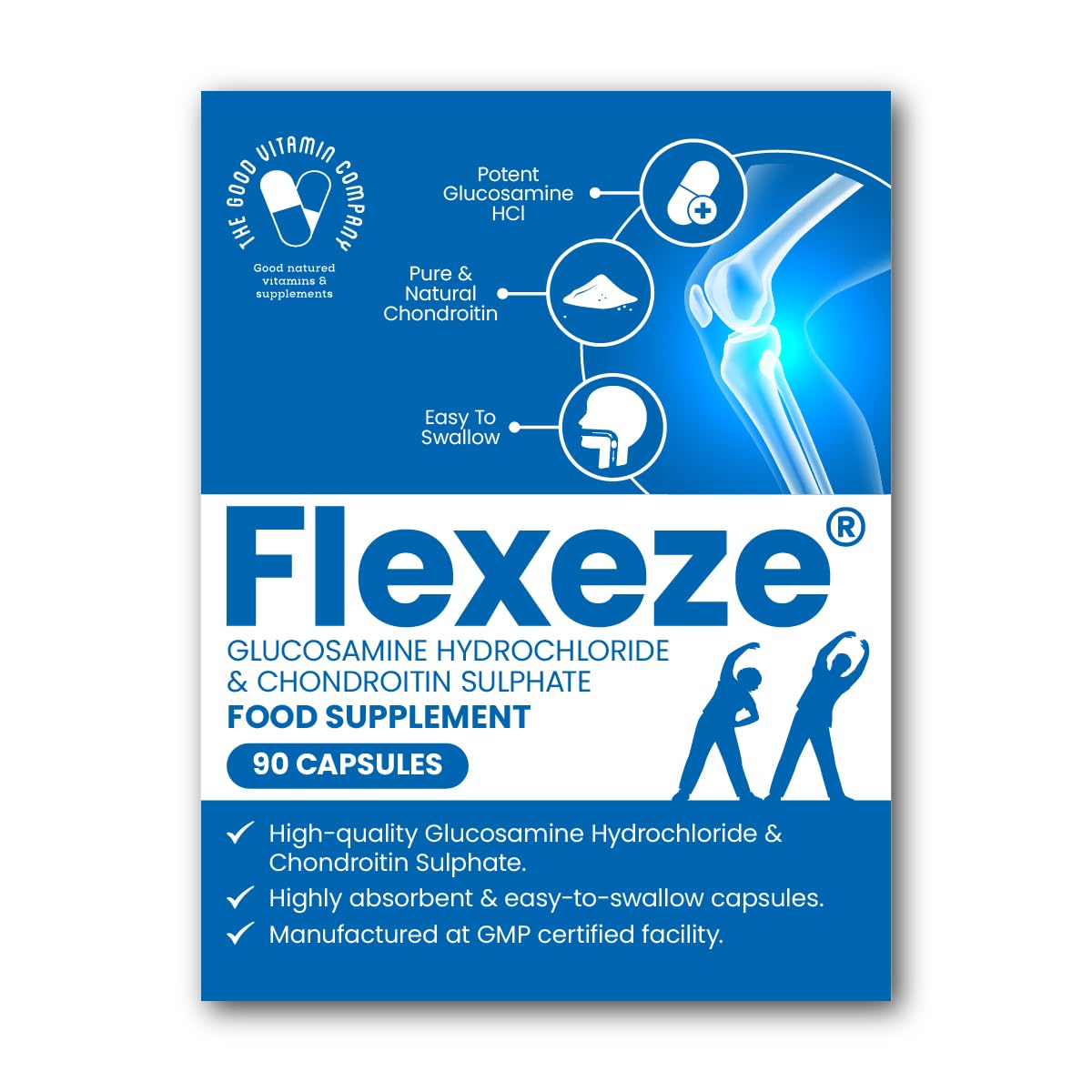 The Good Vitamin Company Flexeze: 1 Month Supply, 90 Capsules - UK-Made for Natural Joint Care