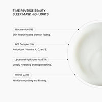 Transparent Lab Time Reverse Beauty Sleep Mask Anti-Aging Night Mask 75ml – Leave-in Treatment with Antioxidants, Repairs, Hydrates and Fights Signs of Aging While You Sleep