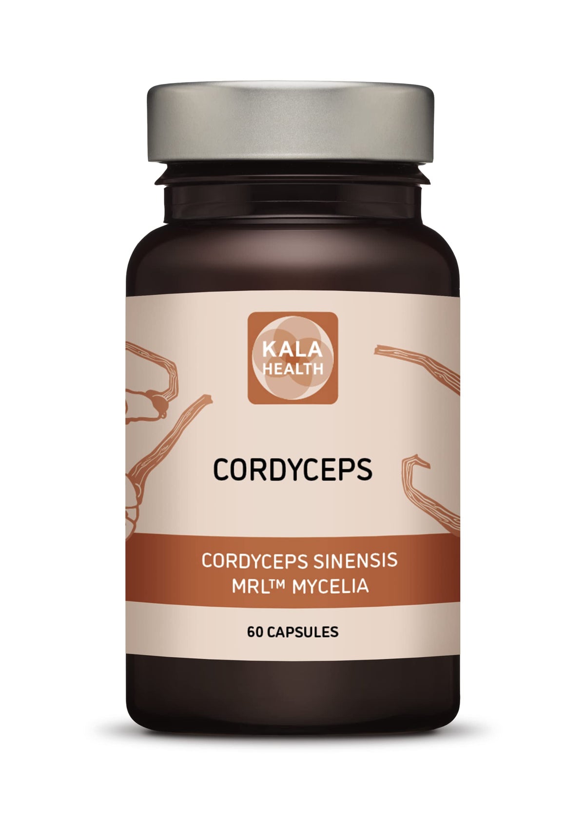 KALA HEALTH Kala Health - Pure Cordyceps Sinensis 740mg Vegetarian Capsules - The Natural Mushroom for Increased Vitality, Endurance and Stamina