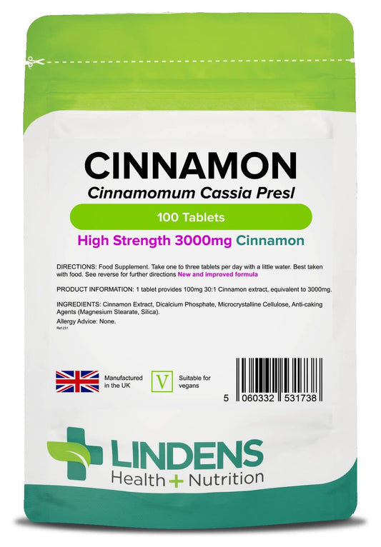 Lindens Cinnamon Tablets; 2000mg Triple Pack 300 Tablets (Cinnamon bark Extract)