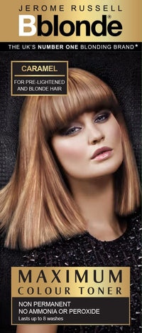 Jerome Russell Bblonde Caramel Maximum Blonde Toner – Non-Permanent Hair Toner for Pre-Lightened & Blonde Hair Colour, Hair Dye with No Ammonia or Peroxide, Lasts 8 Washes, 75ml