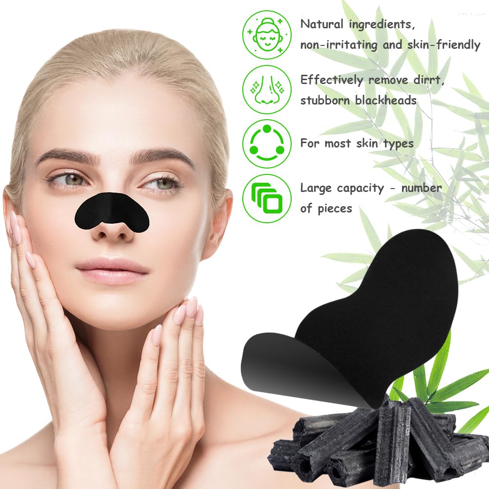 ACWOO Nose Strips, 60Pcs Pore Strips for Blackheads, Deep Cleansing Blackhead Remover Pore Strips, Nose Blackhead Remover Strips for Draws Out Dirt & Excess Oil, Helps Remove Impurities, Unclogs Pores