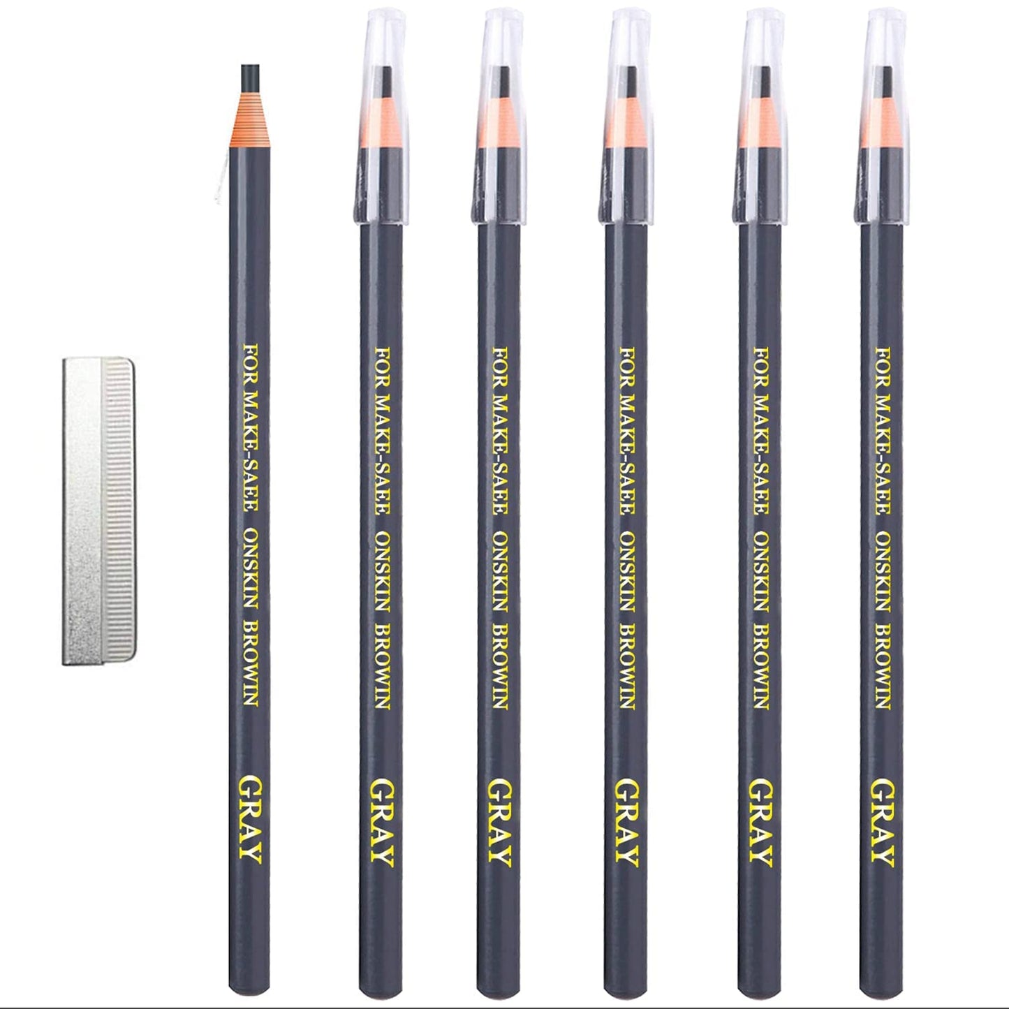 KAIQIKAIXI Waterproof Eyebrow Pencils Brow Pencil Set For Marking, Filling And Outlining, Tattoo Makeup And Microblading Supplies Kit-Permanent Eye Brow Liners In (Gray)