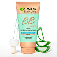 Garnier Skinactive BB Cream Moisturizing Perfecting Face Cream All in 1 SPF25 Medium Shade + Erase Age Multipurpose Liquid Concealer 02 Nude with Sponge Applicator