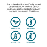 PrecisionBiotics Daily Good Bacteria - Daily Gut Health Probiotics Supplement - BB-12 and LA-5 Bacterial Culture Strains + FOS fibers - 30 Capsules
