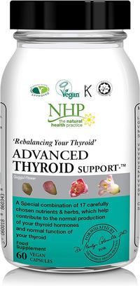 NHP The Natural Health Practice NHP Advanced Thyroid Support – A Powerful Blend of 17 Nutrients & Herbs for Optimal Thyroid Function, Energy, Hormonal Balance & Metabolism – 60 Vegan Capsules, No Fillers, Gluten-Free