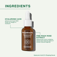 facetheory Hyaluronic Acid 2% Plumping Serum - Pink Rock Rose Extract - Lightweight Hydrating Serum for All Skin Types - Vegan & Cruelty-Free (30 ml)