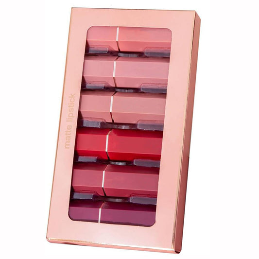 Petansy Matte Lipstick Set 6 Colors Nude Moisturizer Smooth Lipstick Long Lasting Waterproof Lipstick Makeup Gift Set