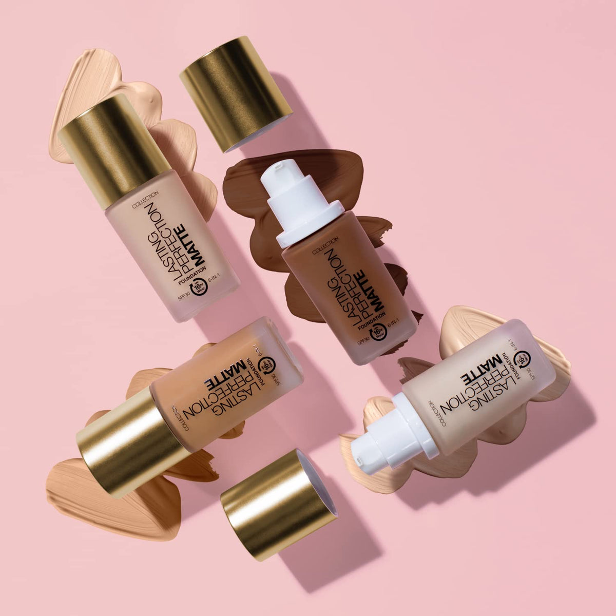Collection Cosmetics Lasting Perfection Matte Foundation, Full Coverage, 27ml, Nutmeg