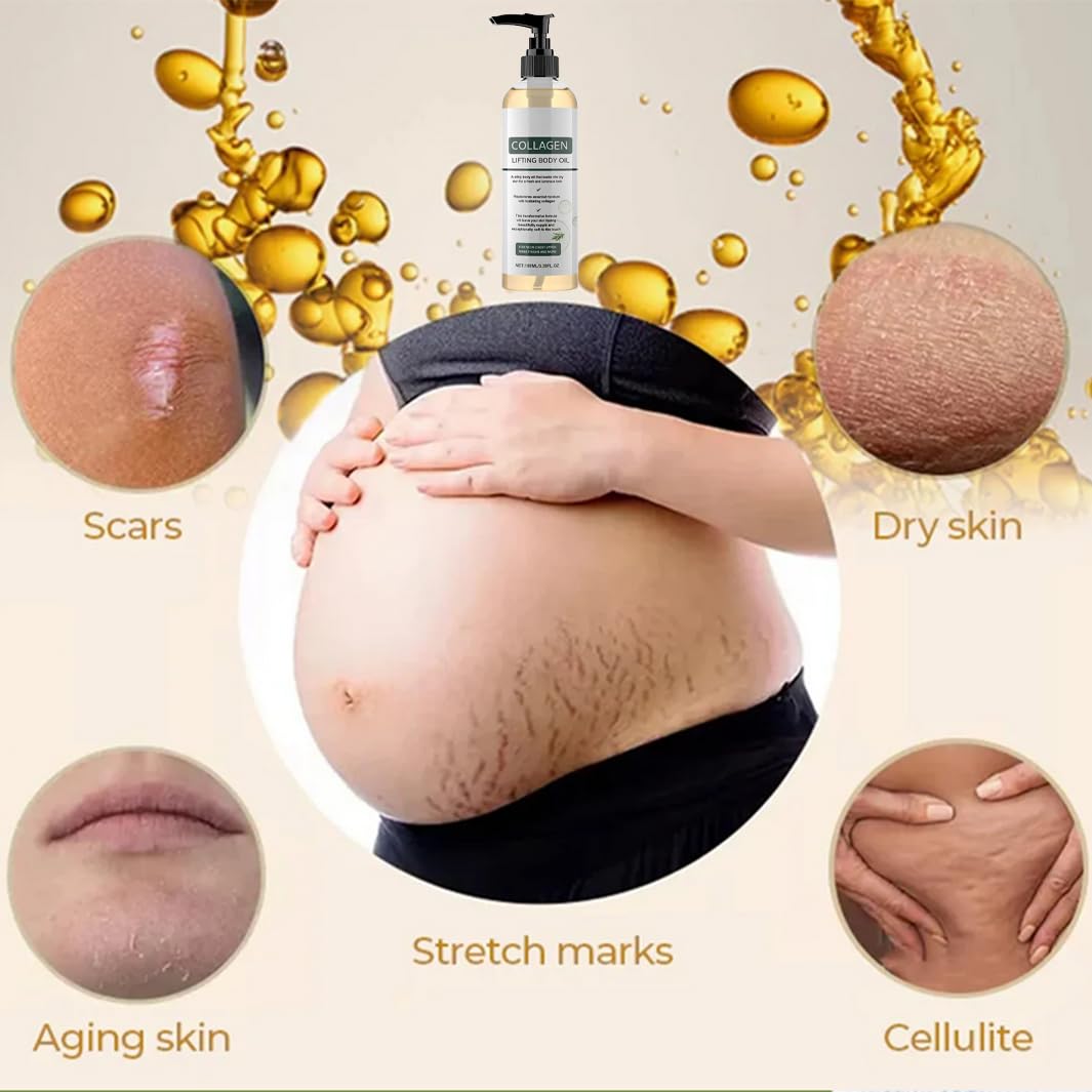Mori Kamei Bio Oil,Collagen Lifting B-ODY O-il ，Magic B-ODY O-il Firming，Glow Essence Magic Body Oil,Firming & Tightening Body Oil forWomen，Hydrating Massage Oil for Scars，Wrinkles, and Stretch Marks 100ml