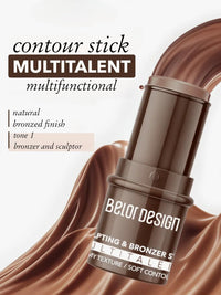 Belor Design MULTITALENT Multifunctional Sculptor-Stick Makeup in three easy steps! (Tone 2 Creamy Texture/Soft Shadow Effect, 922C) (tone 1, one size)