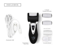 Unleash Supreme Foot Comfort: Rechargeable Callus Remover for Men - 3 Advanced Coarse Rollers, USB Charging, Professional Pedicure Tools by Majestik+ SimplyPedi