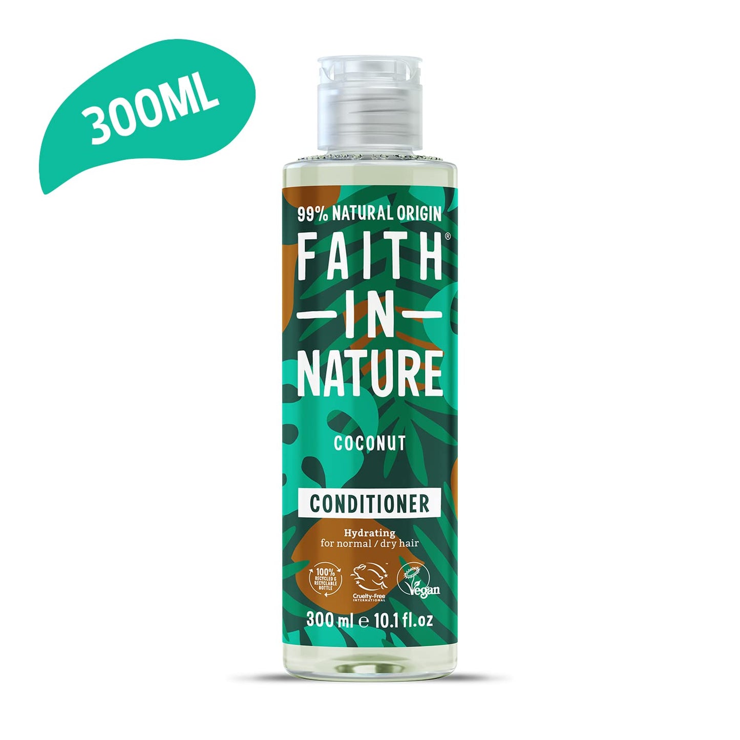 FAITH IN NATURE Faith In Nature 300ml Natural Coconut Conditioner, Hydrating, Vegan & Cruelty Free, No SLS or Parabens, For Normal to Dry Hair
