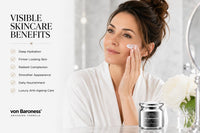 VON BARONESS Von Baroness Caviar Face Cream 50ml – Anti Ageing Face Cream for Women & Men, Firming Cream with White Caviar Extract, Collagen, Retinol, Hyaluronic Acid – Day & Night Cream Anti Wrinkle Moisturiser