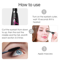TOUCHBeauty Electric Heated Eyelash Curler, Portable, Smart Adjustable Temperature, Fast Heating, Black