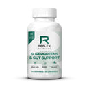 Reflex Nutrition Reflex Nutition Supergreens & Gut Support - 33 Active Ingredients - Prebiotics, Probiotics, Vitamins & Minerals - Immune Support, Reduce Fatigue & Bloating - Vegan Gut Health Supplement (90 Capsules)