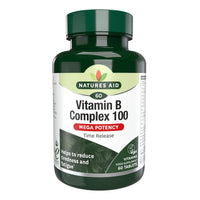 Natures Aid Vitamin B Complex 100mg – High Strength B Vitamins for Energy, Metabolism, Nervous System & Immune Support – Vegan, Gluten-Free, Non-GMO – Natural Supplement – 60 Tablets