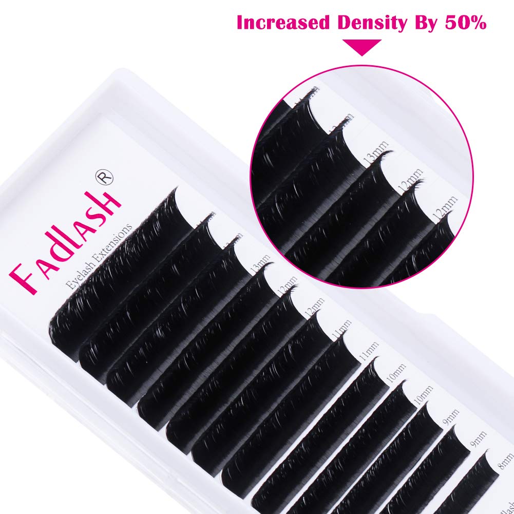 FADLASH Fadlash Easy Fan Lashes D Curl 0.07 8-14mm Mixed Length Russian Lashes Natural Look Self Fanning Eye Lashes Automatic Blooming Russian Eyelashes Extensions(0.07-D-814)