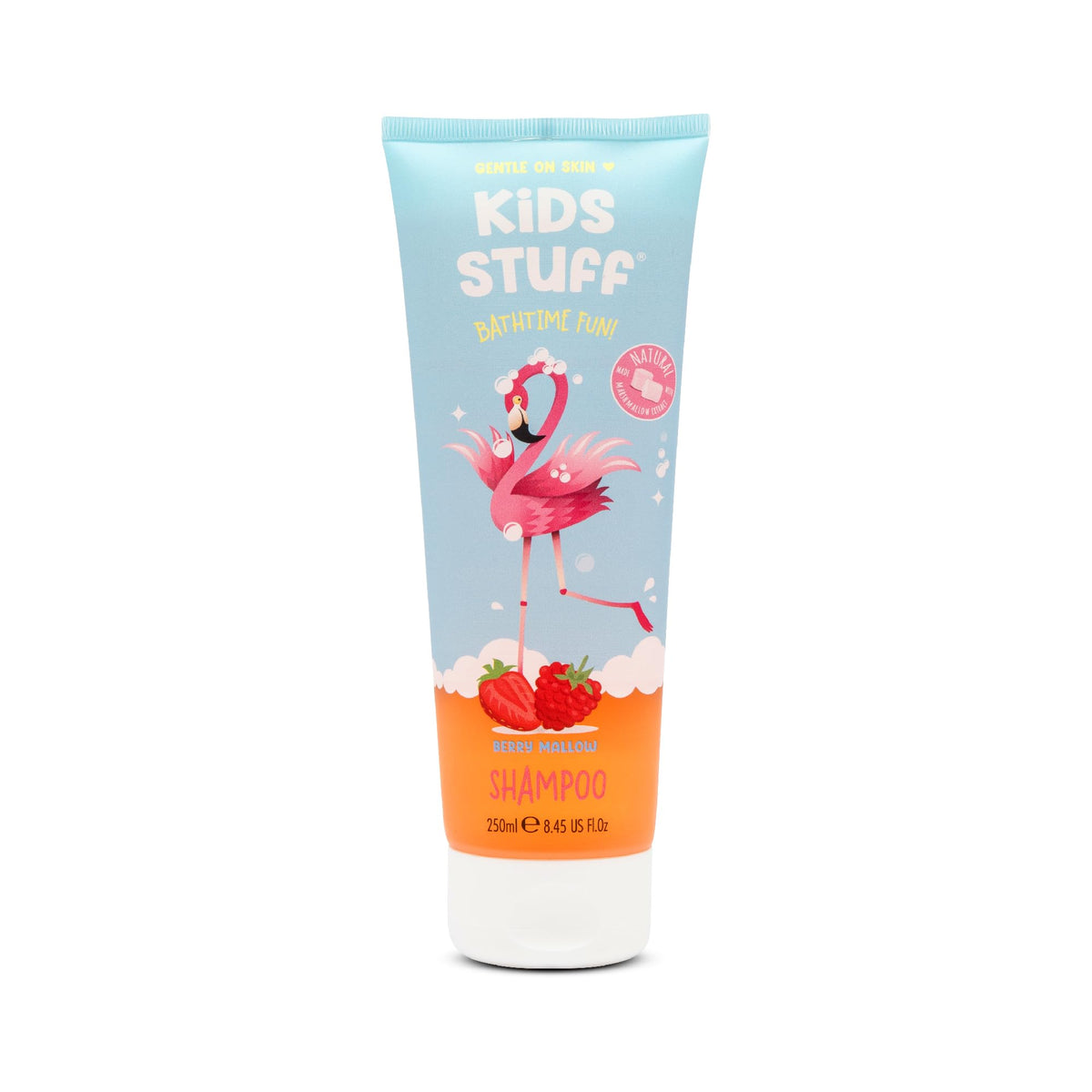 Kids Stuff Berry Mallow Kids Shampoo | Fruity Berry Scent & Playful Squeezy Tube Format | For Soft & Detangled Hair | With Nourishing Natural Marshmallow Extract | Dermatologically Tested | 250ml