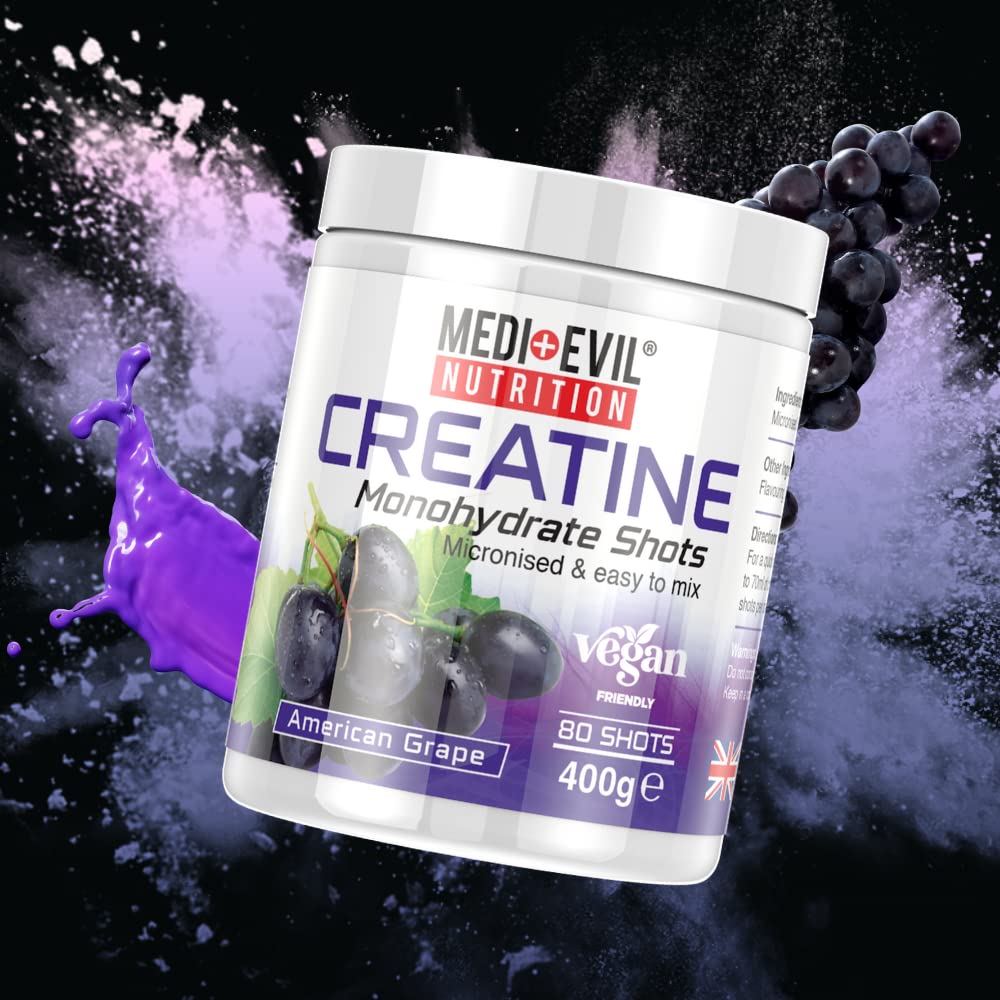 Medi-Evil Nutrition Creatine Monohydrate Shots Powder Form 400g (American Grape)