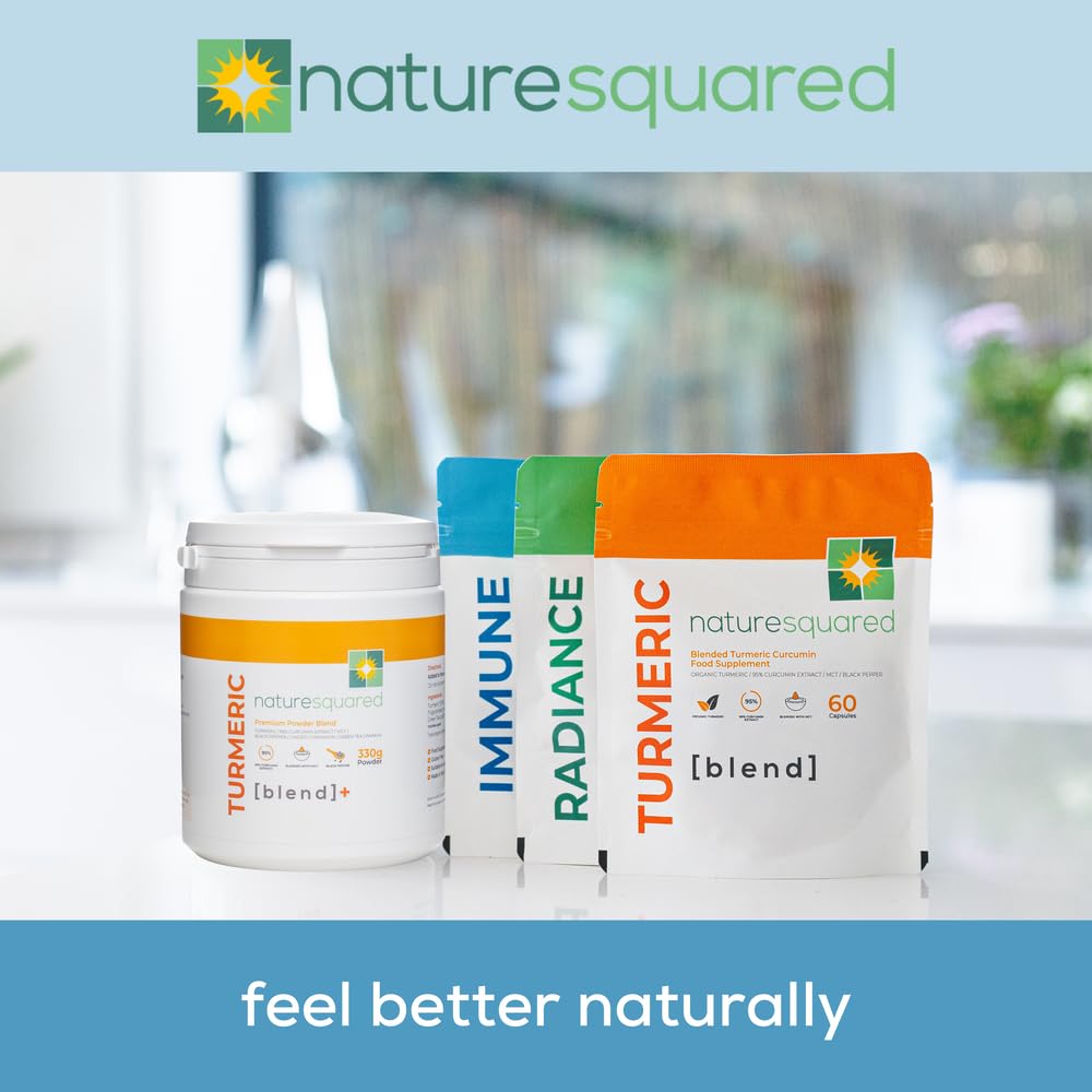 NATURE SQUARED Immune [blend]: Premium Immune System Booster - 60 High Strength 8-in-1 Complex - Loaded with Vitamin C, D, Zinc, Elderberry, Acerola Cherry, Olive Leaf, Black Pepper & MCT - Made in UK