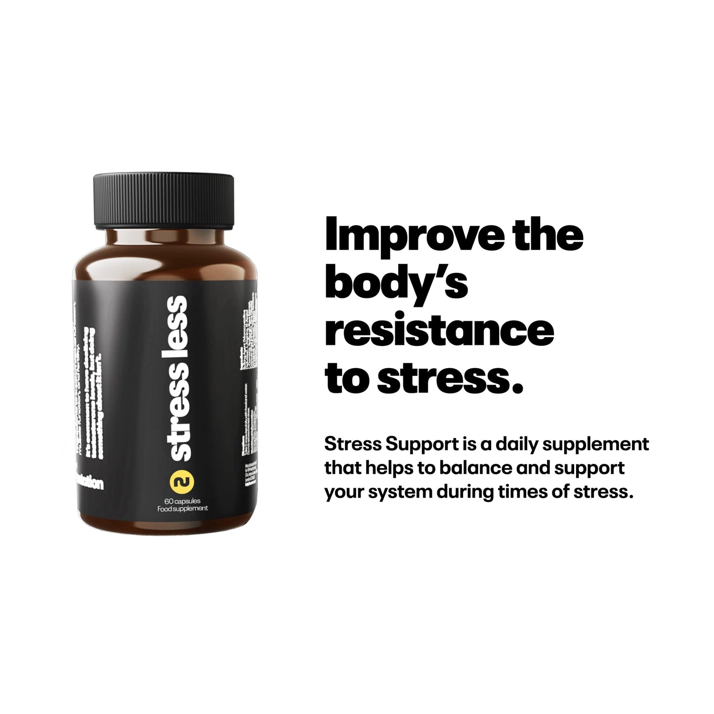 NUMAN Numan Stress Support | Find Calm & Relief | Naturally Sourced Ashwagandha & Rhodiola | Vitamin B | 60 Tablets | 1100mg per Serving