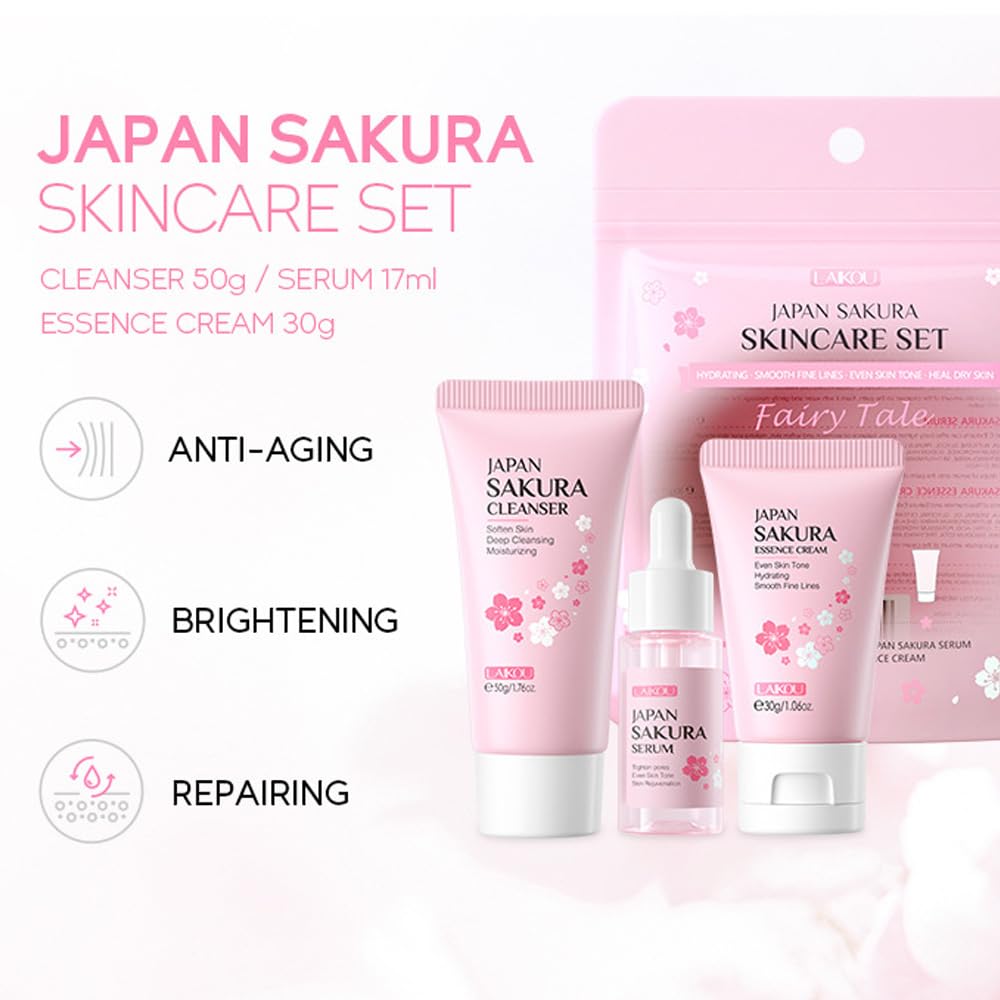 Mornery Skincare Gift Set for Teenage Girls - Skin Care Set Includes Cleanser,Serum,Essence Serum - Skin Daily Facial Care Beauty Products For Women (SetA-3Pcs)