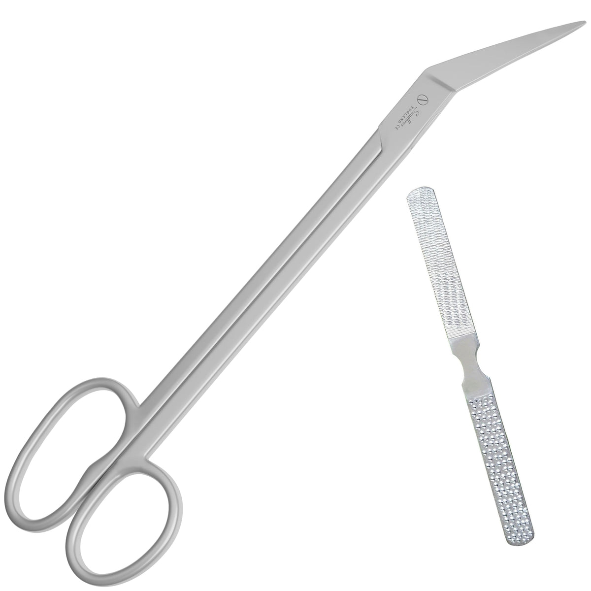Sandbros Long Handled Nail Scissors for Toenails with Rasp Nail File,Toe Nail Clippers for Seniors & Elderly Disabled for Extra Long Reach & Easy Cutting, Heavy Duty 19cm Podiatry Tools for Thick Nails