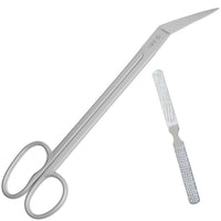 Sandbros Long Handled Nail Scissors for Toenails with Rasp Nail File,Toe Nail Clippers for Seniors & Elderly Disabled for Extra Long Reach & Easy Cutting, Heavy Duty 19cm Podiatry Tools for Thick Nails