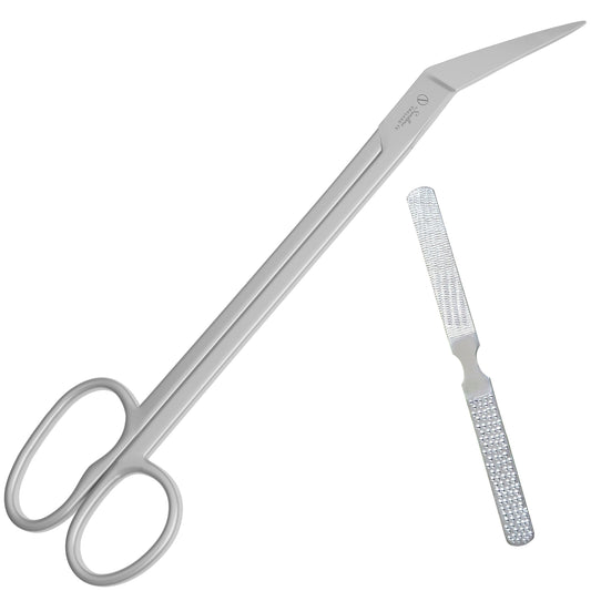 Sandbros Long Handled Nail Scissors for Toenails with Rasp Nail File,Toe Nail Clippers for Seniors & Elderly Disabled for Extra Long Reach & Easy Cutting, Heavy Duty 19cm Podiatry Tools for Thick Nails