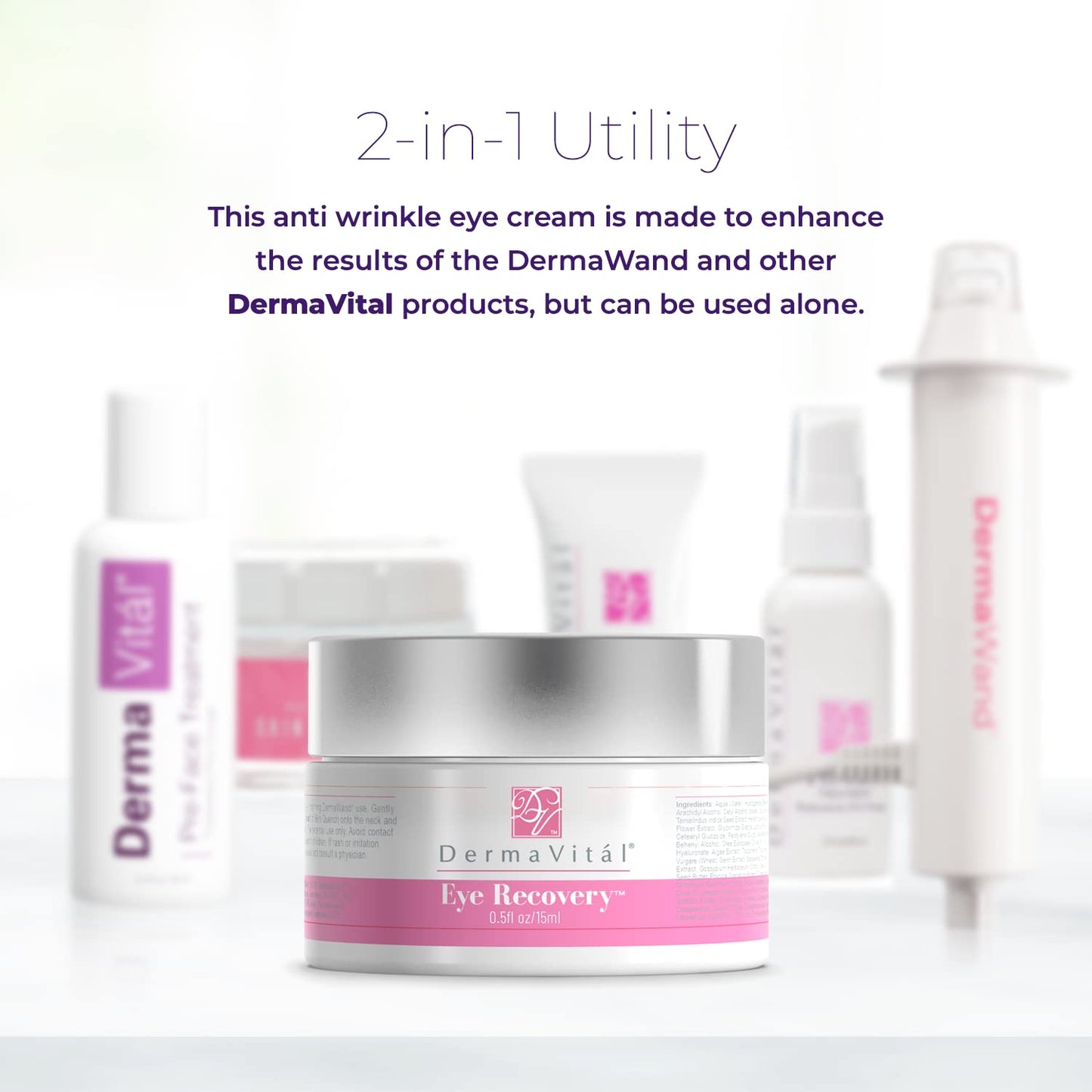 DermaVitál DermaVital Eye Recovery - Eye Cream for Wrinkles - Reduces the Appearance of Dark Circles, and Bags Under Your Eyes - Regain Youthful Eyes - 0.5 Fl Oz