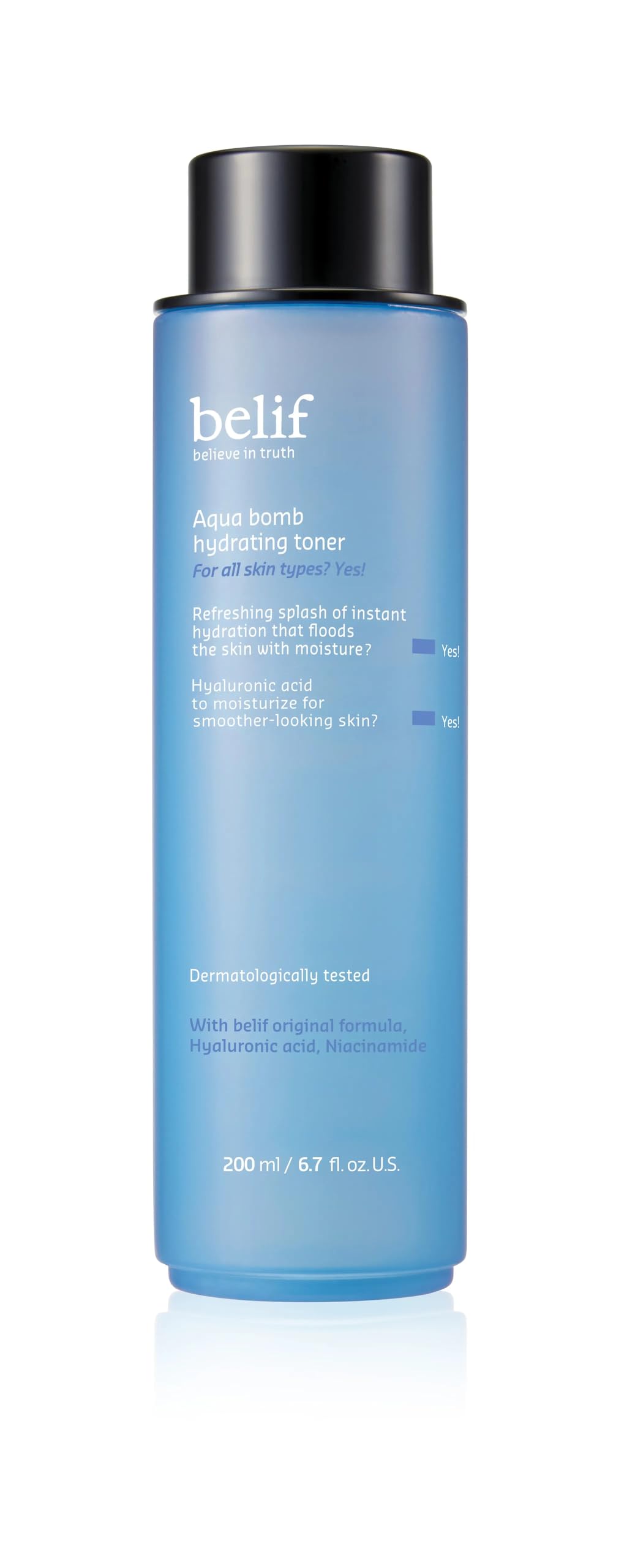 belif Aqua Bomb Hydrating Toner | Hydrating Lightweight Toner with niacinamide & hyaluronic Acid, Instant Absorption, Pore blurring, Glowing Skin, Korean Skincare, Korean Beauty (200ml)