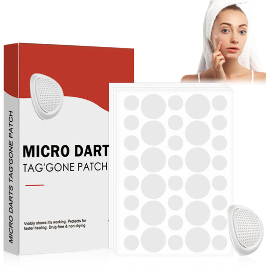 Muiefe Pro Microdarts Tag'gone Patch, Skin Tag Removal, Professional Microdarts Nano Patch, Face & Body Acne Pimple Patches, Invisible Blemish Cover, Suitable for All Skin Types (1 Box)
