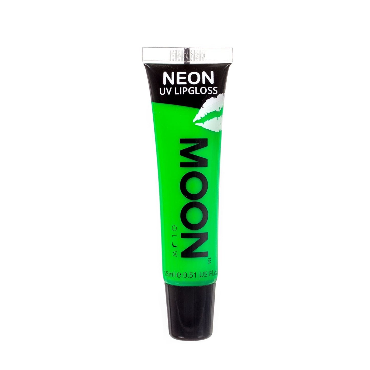 Moon Glow - Neon UV Lip Gloss – 15ml Green Apple – Scented and glows brightly under UV!