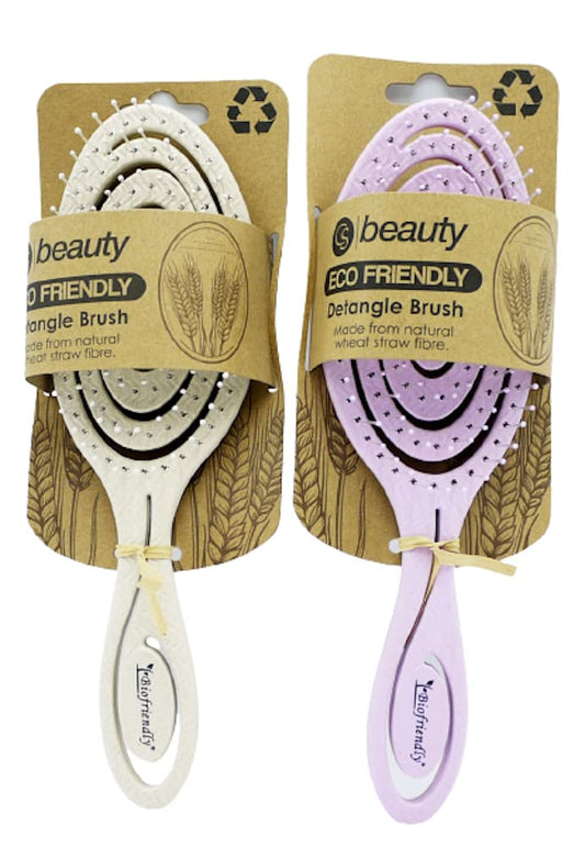 CS Beauty Detangle Hair Brush Eco Friendly Pink and Oatmeal 2 Pack