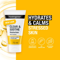 Neutrogena Clear & Soothe Hydrating Face Moisturiser with Turmeric (1x 75ml), Soothing and Balancing Moisturiser for Dry and Sensitive Skin, Face Care to Calm and Hydrate
