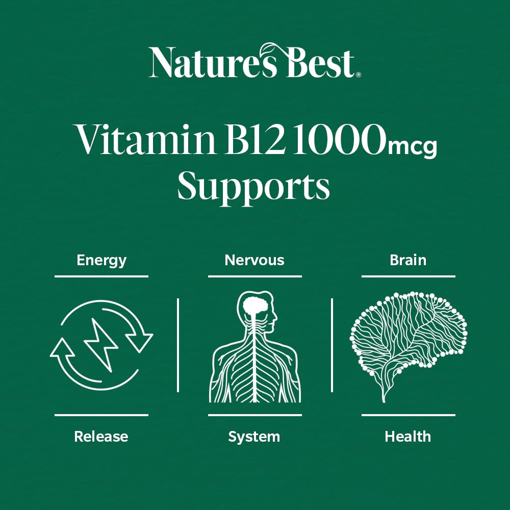 NATURE'S BEST Nature's Best Vitamin B12 (Methylcobalamin) 1,000µg, 180 Tablets