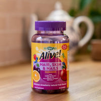 Alive! Hair, Skin & Nails Supplement | Contains 2,500mcg of Biotin | 60 Gummies (1 Month Supply) | Delicious Multivitamin Gummies to Nourish Your Hair, Skin & Nails.