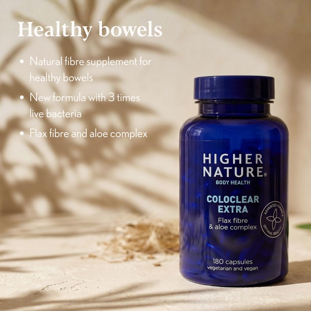 HIGHER NATURE Higher Nature ColoClear Extra - Flax Fibre & Aloe Complex - 180 Capsules