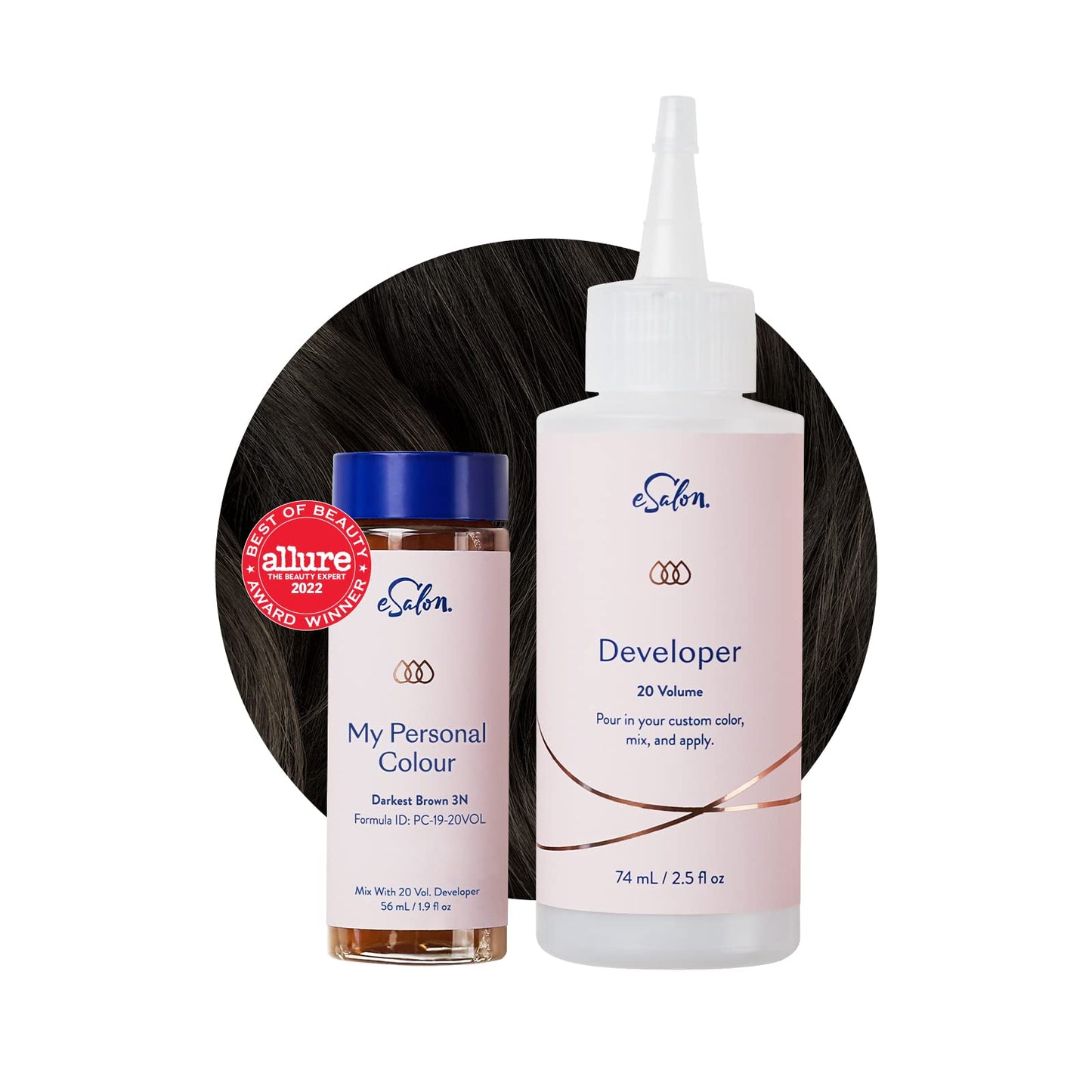 eSalon Permanent Hair Colour Set in Darkest Brown 3N