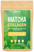 OZUNA NUTRITION Matcha Collagen Powder with L-Theanine & Natural Caffeine | Gluten & Dairy Free | Matcha Green Tea with Collagen Peptides, 200g