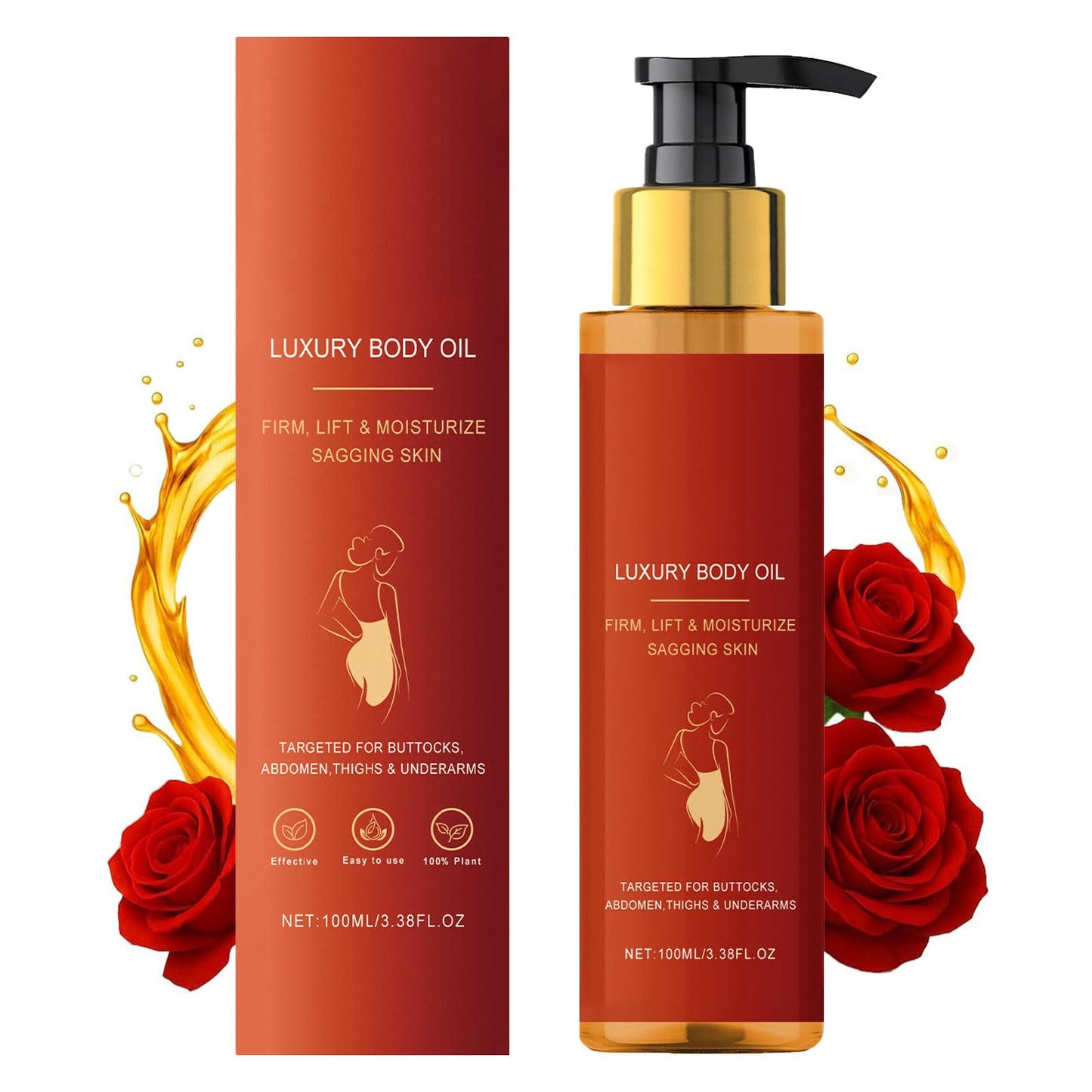 CTUBLIAUNX Magic Luxury Body Oil 100ML, Magic Body Oil Firming, Body Oils for Women with Natural Ingredients for Lifting Sagging Skin, Reducing Fine Lines, and Enhancing Body Contour Clarity