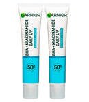Garnier PureActive Anti-Imperfections Anti-UV Daily Mattifying Facial Fluid with BHA and Niacinamide SPF 50+ Very High Protection - 2 Bottles of 40ml