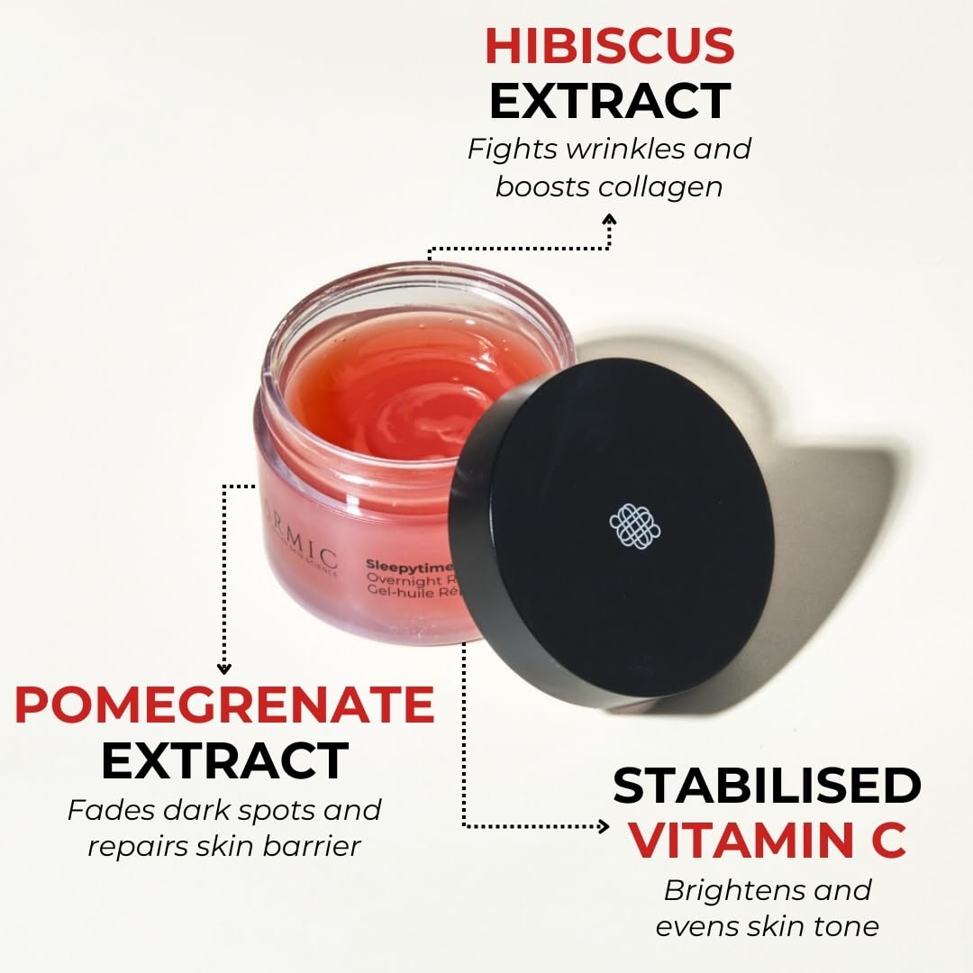 Karmic Skin Anti Ageing Night Face Cream | Wrinkle, Dark Spot & Hyperpigmentation Facial Moisturiser | Vitamin C & E, Natural Retinol | For Women & Men | Hydrating, Anti Aging Sleepytime Gelly