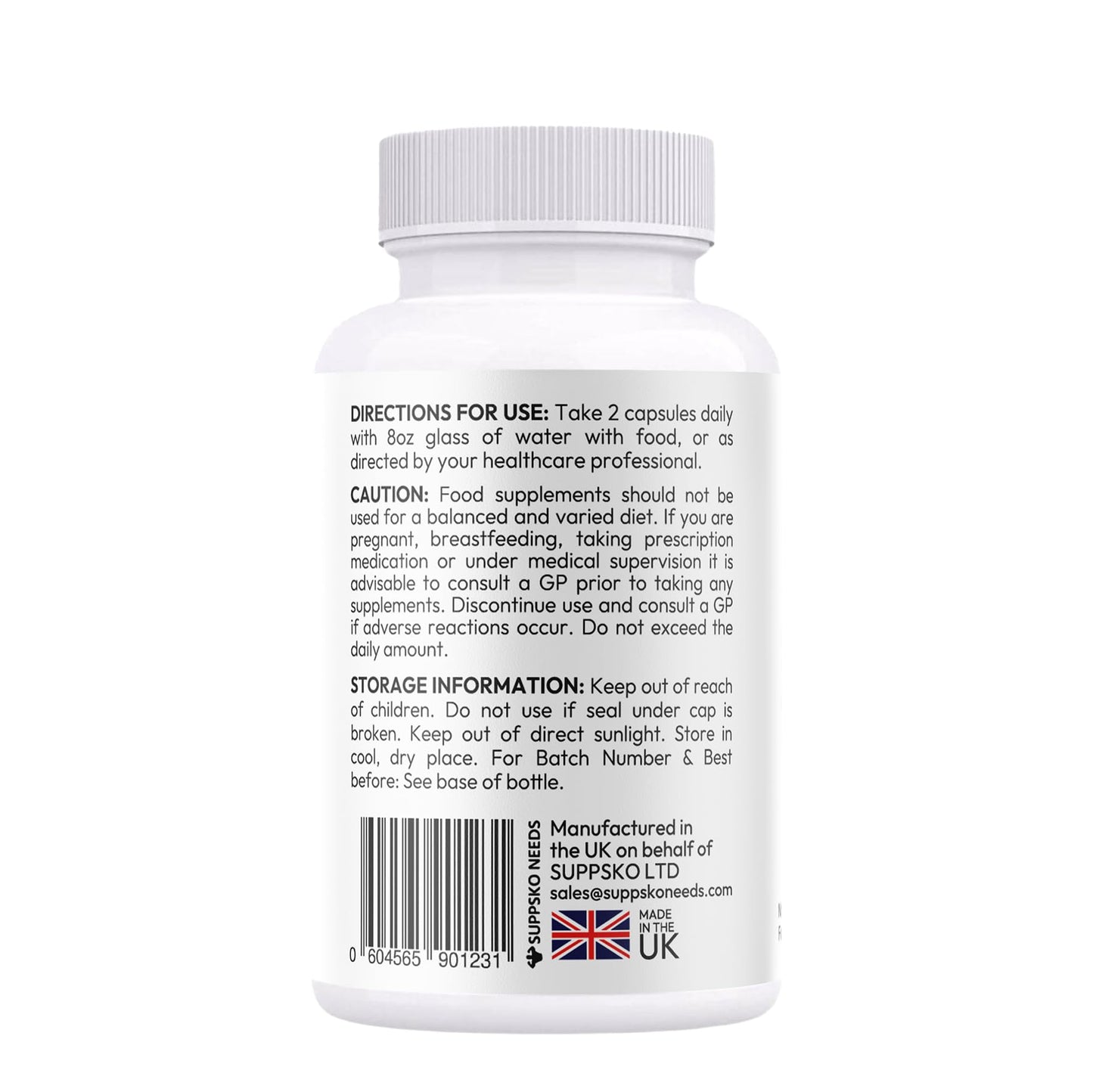 SUPPSKO NEEDS GLUCOVATE Glycogen Support 60 Capsules 1 Month Supply Suppsko Needs