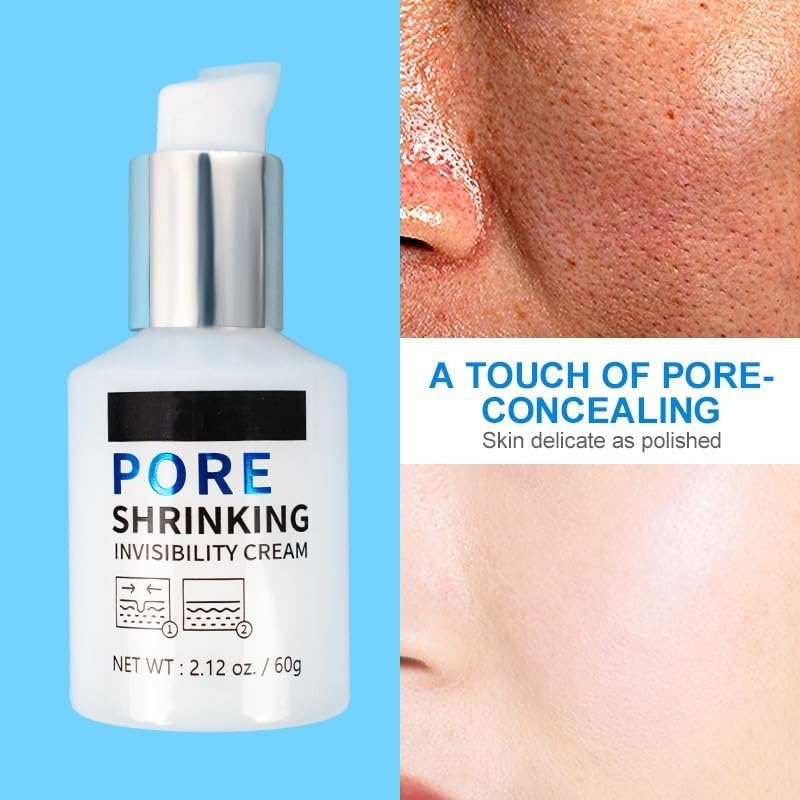 HOPHAT Pore Shrinking Invisibility Face Primer, Hydrating Pore Face Cream, All Matte Full Coverage Foundation Base, Moisturising Non-Stick Smoothing Face Primer